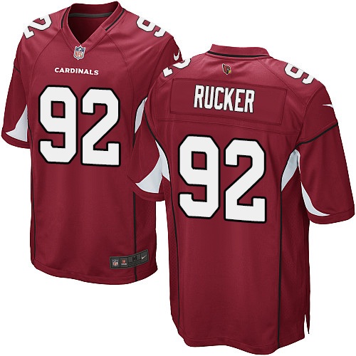 Men's Game Frostee Rucker Nike Jersey Red Home - #92 NFL Arizona Cardinals